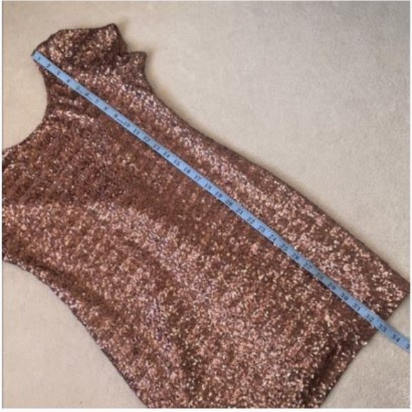 Bronze Sequin Party Dress - Picture 6 of 9